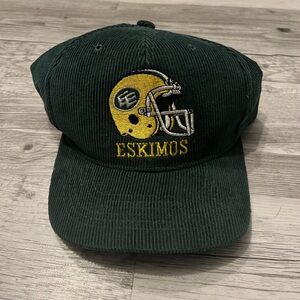Vintage CFL Edmonton Eskimos Corduroy SnapBack Hat